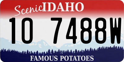 ID license plate 1O7488W
