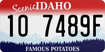 ID license plate 1O7489F