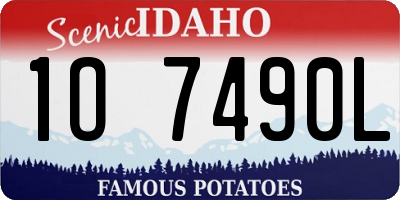 ID license plate 1O7490L