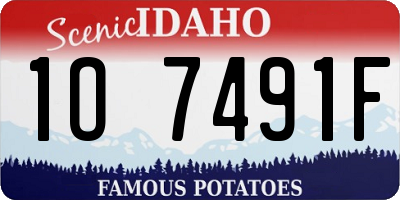 ID license plate 1O7491F