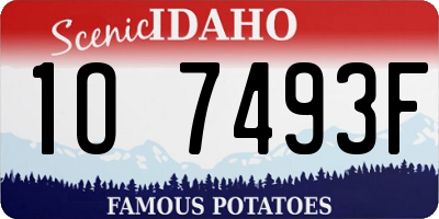 ID license plate 1O7493F