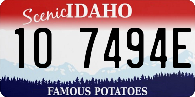 ID license plate 1O7494E