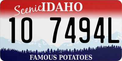 ID license plate 1O7494L