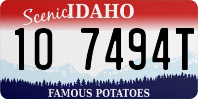 ID license plate 1O7494T