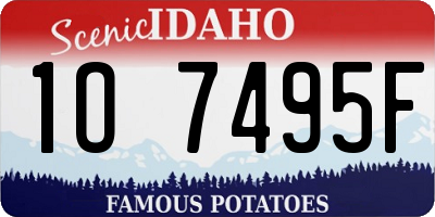 ID license plate 1O7495F