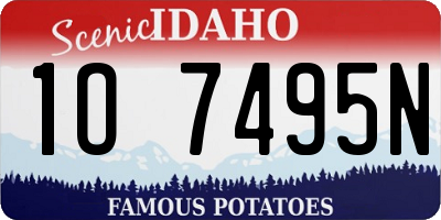 ID license plate 1O7495N