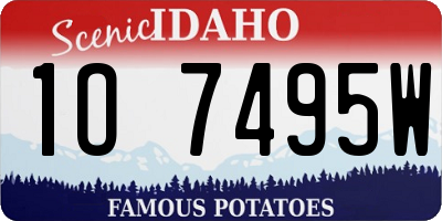 ID license plate 1O7495W