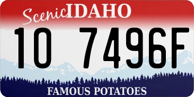 ID license plate 1O7496F