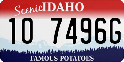 ID license plate 1O7496G