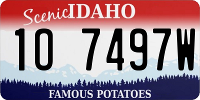 ID license plate 1O7497W