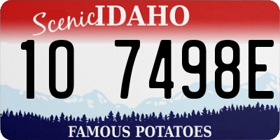 ID license plate 1O7498E