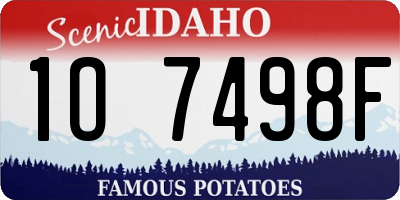 ID license plate 1O7498F