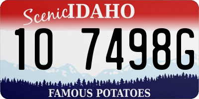 ID license plate 1O7498G