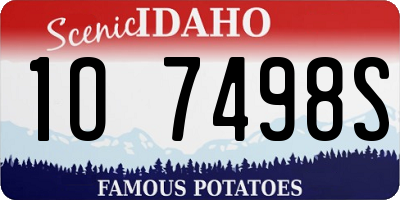 ID license plate 1O7498S