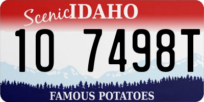 ID license plate 1O7498T