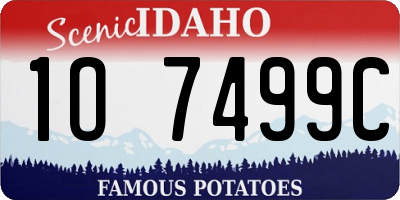ID license plate 1O7499C