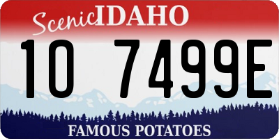 ID license plate 1O7499E