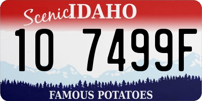 ID license plate 1O7499F