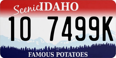 ID license plate 1O7499K