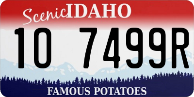 ID license plate 1O7499R