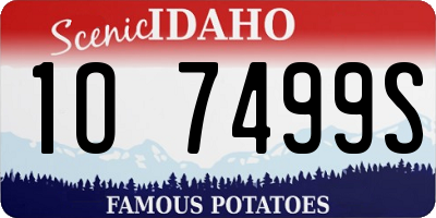 ID license plate 1O7499S