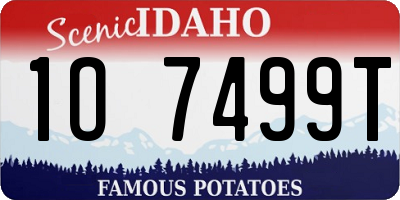 ID license plate 1O7499T