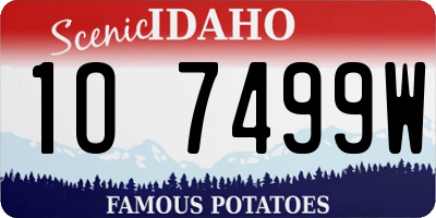 ID license plate 1O7499W