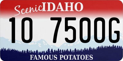 ID license plate 1O7500G