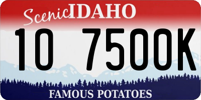 ID license plate 1O7500K