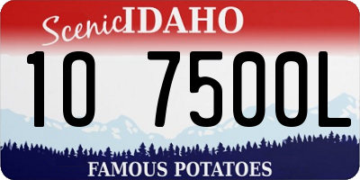ID license plate 1O7500L