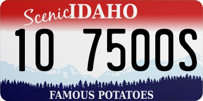 ID license plate 1O7500S