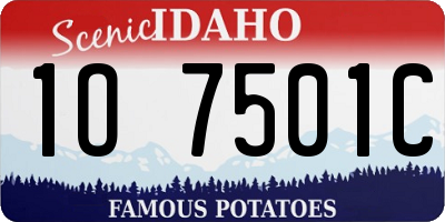 ID license plate 1O7501C