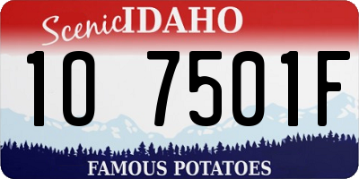 ID license plate 1O7501F