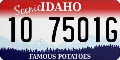 ID license plate 1O7501G