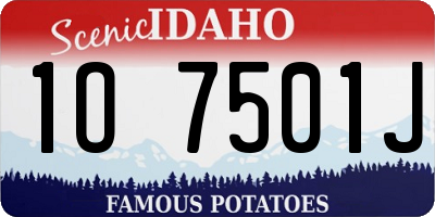 ID license plate 1O7501J