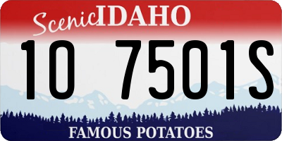 ID license plate 1O7501S