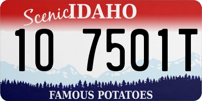 ID license plate 1O7501T
