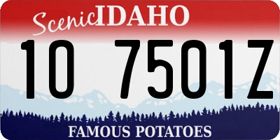 ID license plate 1O7501Z