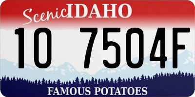 ID license plate 1O7504F