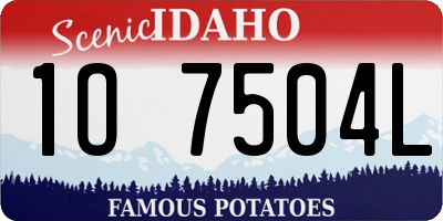 ID license plate 1O7504L