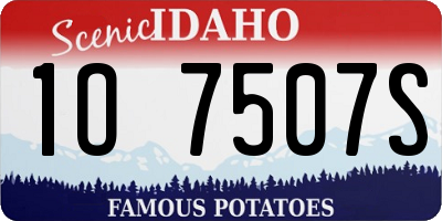 ID license plate 1O7507S