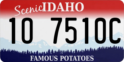 ID license plate 1O7510C