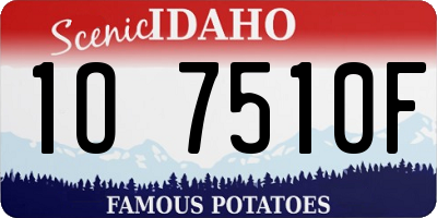 ID license plate 1O7510F