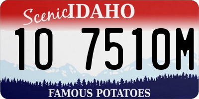 ID license plate 1O7510M