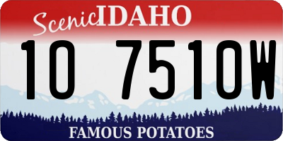 ID license plate 1O7510W