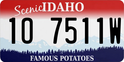 ID license plate 1O7511W