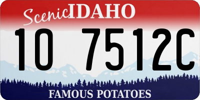 ID license plate 1O7512C