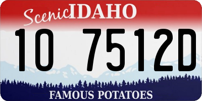 ID license plate 1O7512D