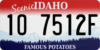 ID license plate 1O7512F