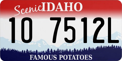 ID license plate 1O7512L
